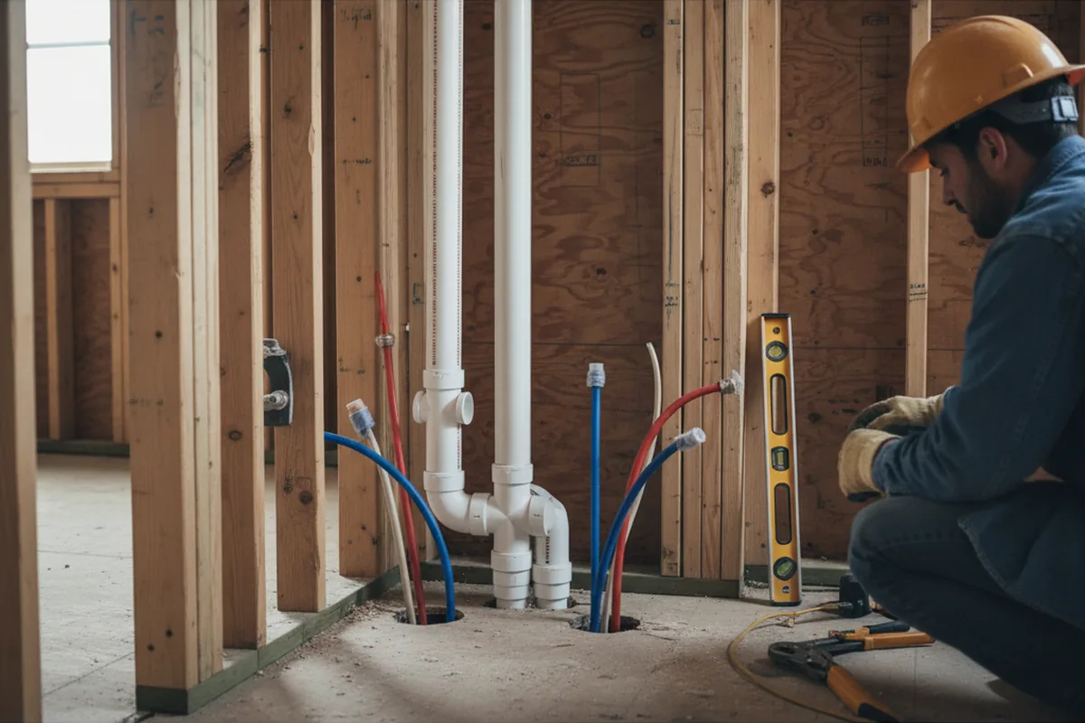 Drain and supply rough-in during Drain Cleaning in Atlantic